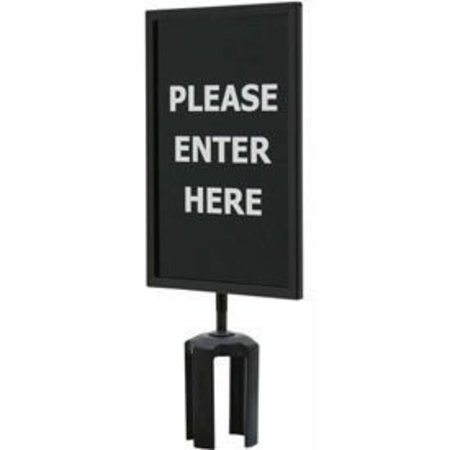 QUEUEWAY 7x11 1/4 Acrylic Sign, Black, Please Enter Here Double Side QWAYSIGN-7" X 11"-PLEASE ENTER HERE (BOTH SIDES)